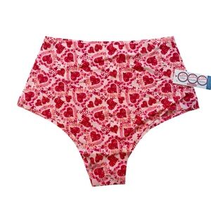 NWT, Cheek Boss Brief Panty Heart Print, Sz XL